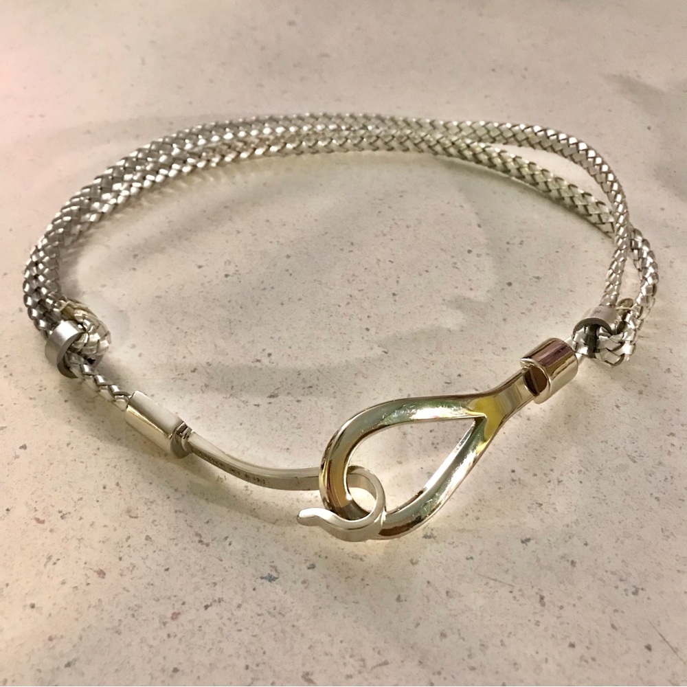 Vintage Anne Klein Silver Braided Belt